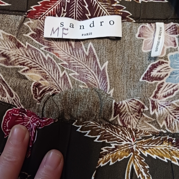 Sandro Exotic CRANE Foliage  Floral Crop Top  Birds Leaf Maximalist Whimsigoth - Picture 4 of 6